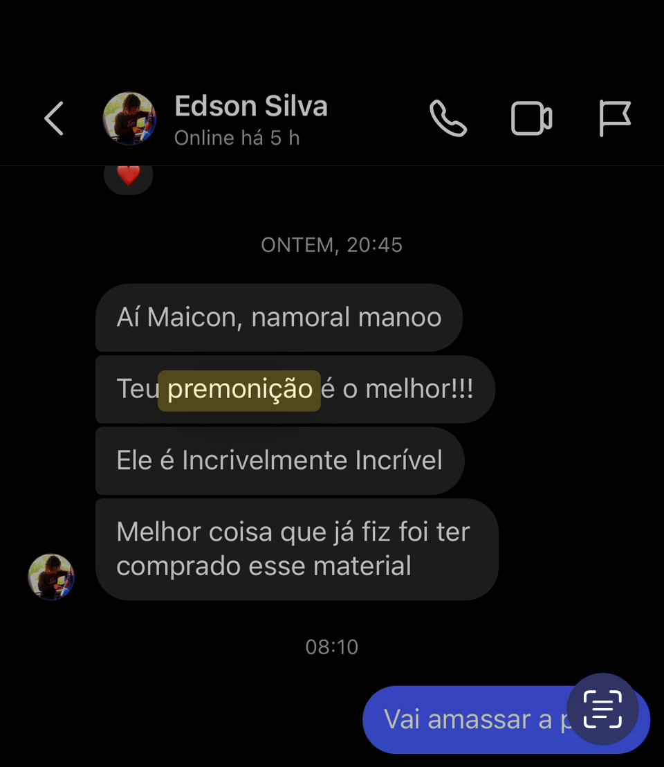Resultado compartilhado por aluno do Pratmat