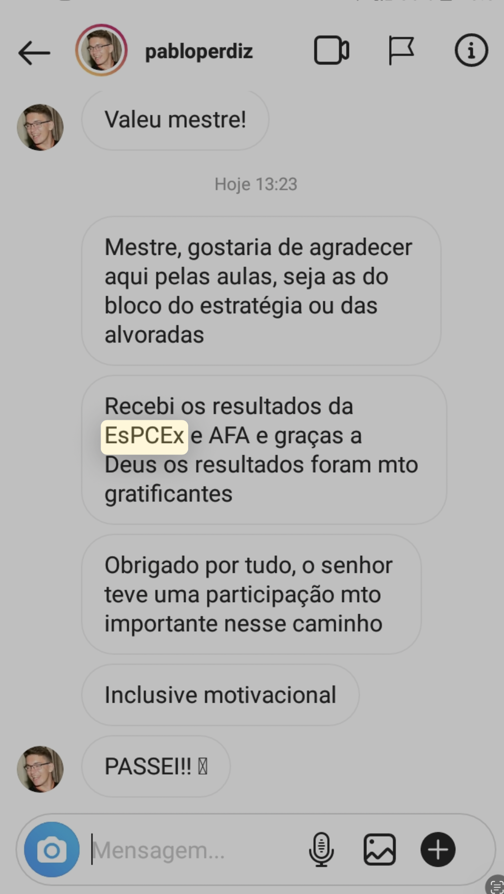Depoimento de aluno aprovado na ESPCEX e AFA
